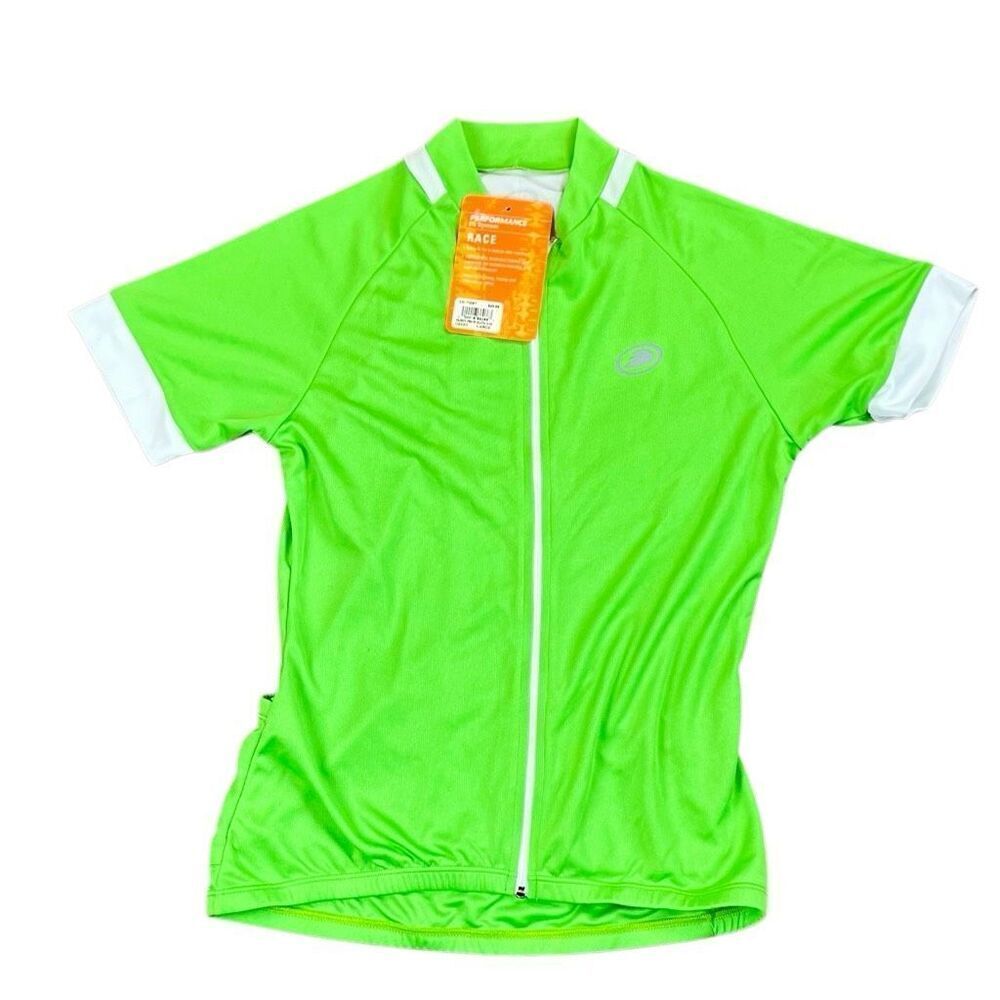 New! NWT Race Women’s Green Short Sleeve Zip Up Lightweight Jersey Large
